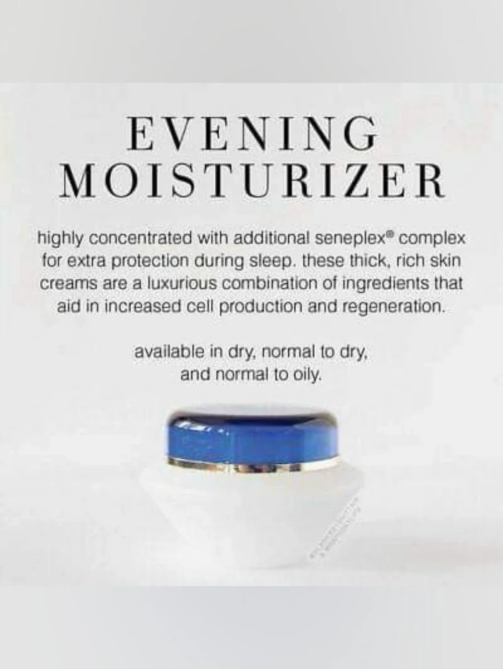 [NWT] SeneGence | Evening Moisturizers: 2× Normal to Oily, 1× Normal to dry